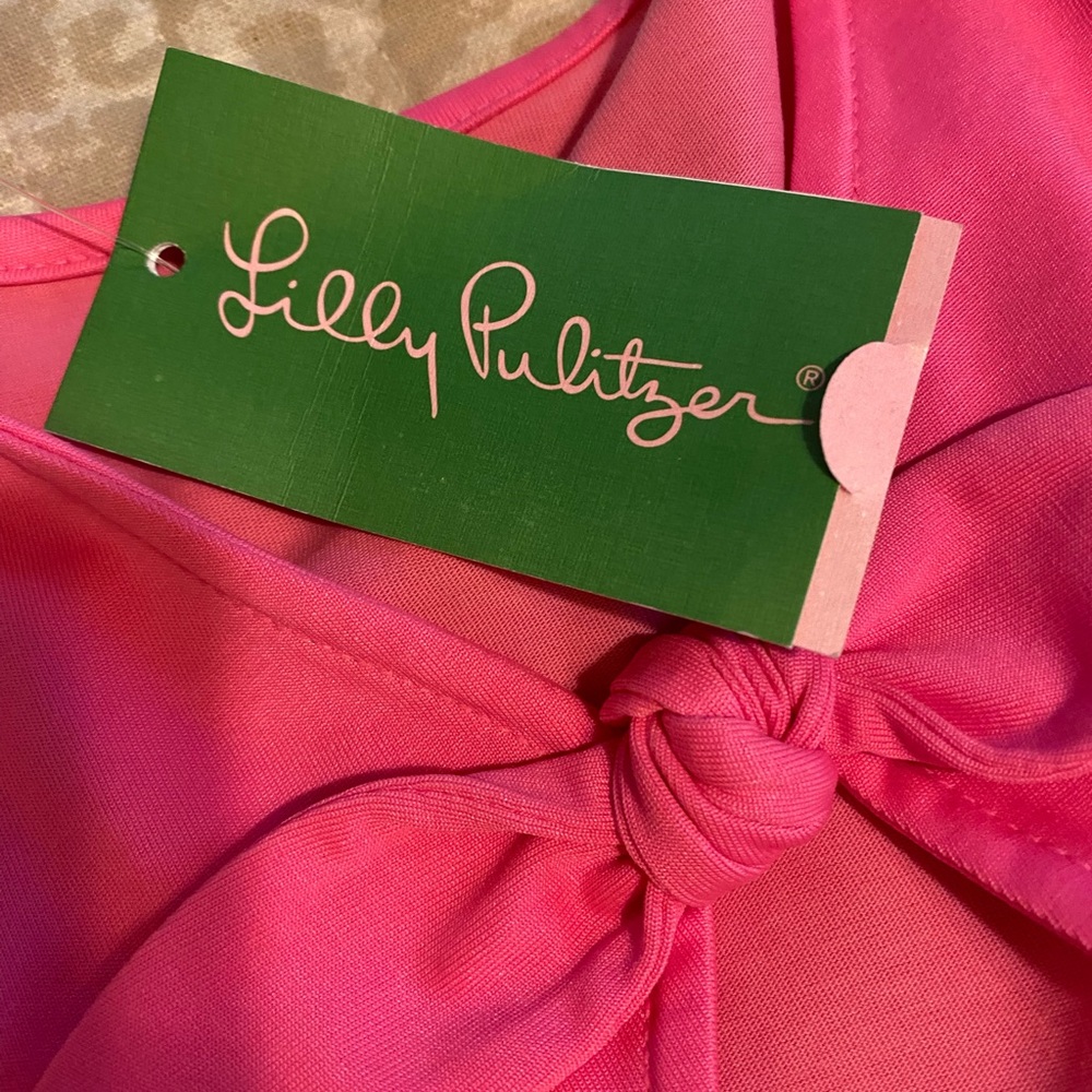 Lilly Pulitzer sea salt and sun dress with knot in back. Pink and multi color - Picture 4 of 4
